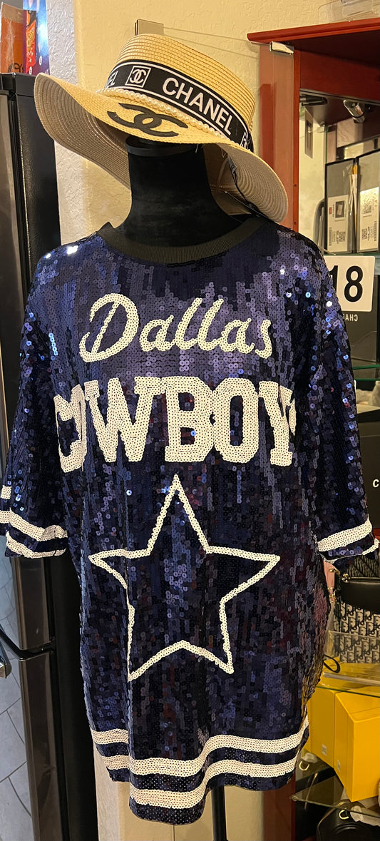 Pre-order Dallas Cowboys Navy Sequin Dress