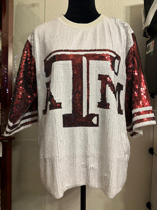 Texas A&M sequin top