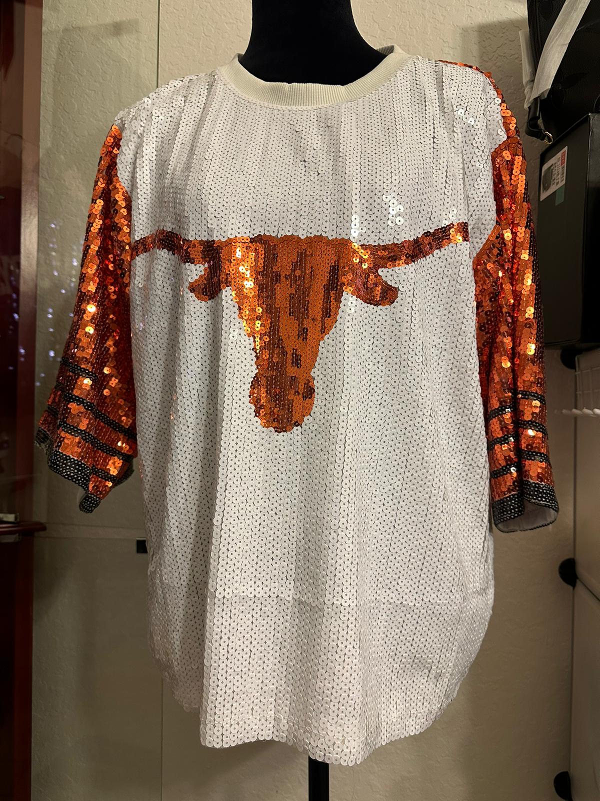 Long Horns Sequin Top