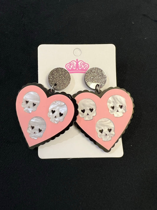 Pendientes Corazones Esqueleto